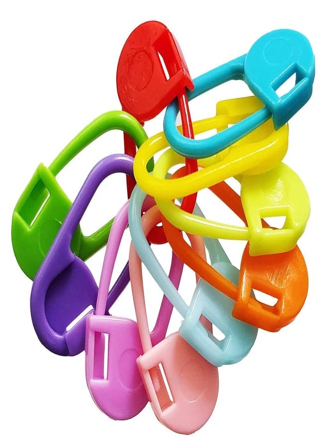 Jasol 25 PCS Premium Knitting & Crochet Stitch Markers - Mix Colors, Locking Counter Needle Clip Pin Set of 25 (Mult, Plastic, Red) - Image 2